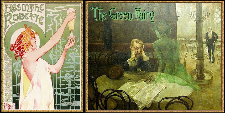 Absinthe green glowing letters frames