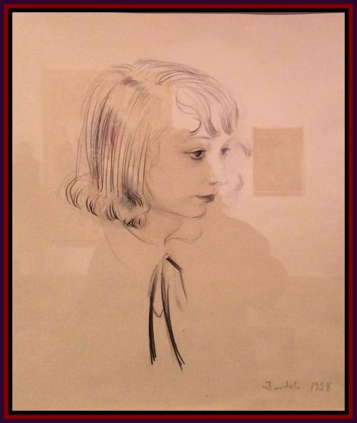 Pencil drawing of a young girl.