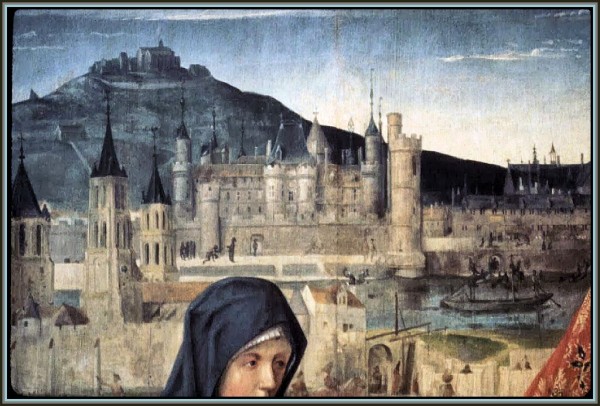 Montmartre beyond the old Louvre in a Medieval painting by an unknown artist.