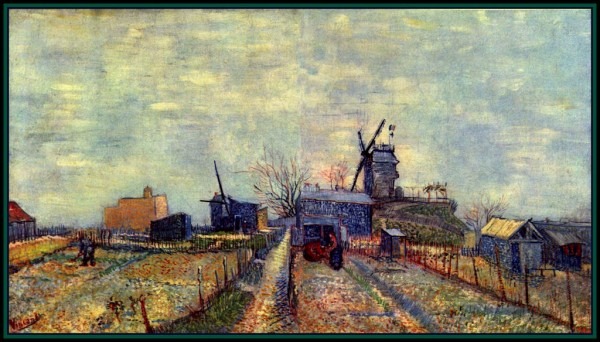 Windmills in a Field, by Vincent Van Gogh