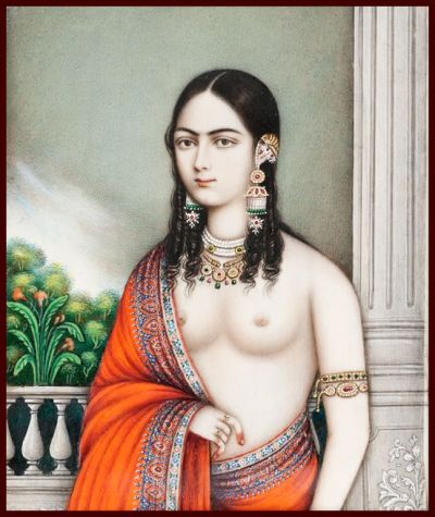 Image of an Indian courtesan in her jewels, from the Los Angeles County Museum.