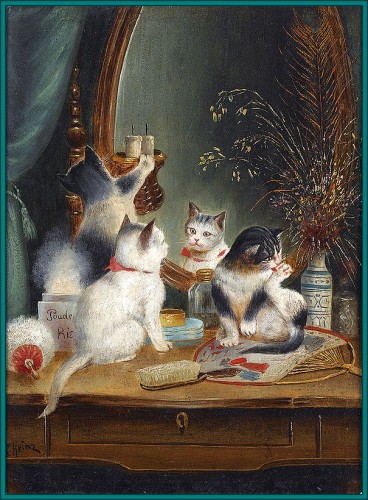 Kittens in the Boudoir by Carl Reichert