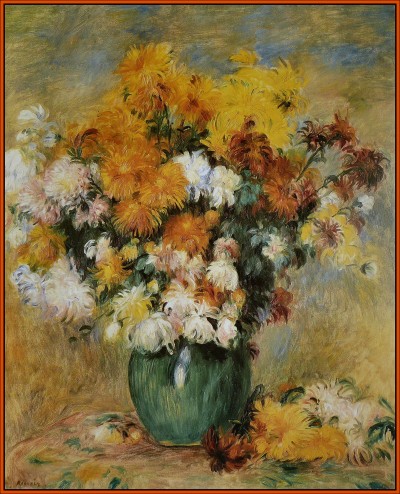 Bouquet of Chrysantemums by Renoir